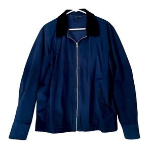 FIVE FOUR BLUE JACKET BLACK CORDUROY COLLAR